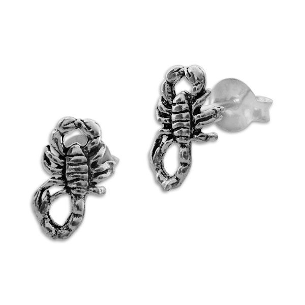 Ohrstecker Skorpion geschwärzt 925 Silber Ohrringe mit Skorpionen