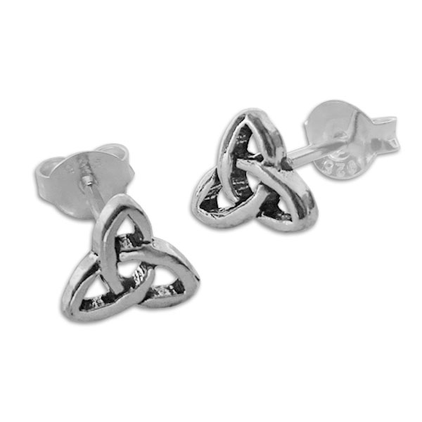 7 Ohrstecker mm Dreiecksknoten Triquetra 925 Silber keltische Ohrringe