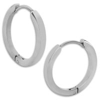 Große Klapp-Creolen Edelstahl mattiert 20 x 2 mm Große Klapp-Creolen Edelstahl mattiert 20 x 2 mm