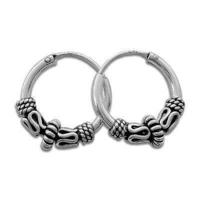 Gothic Kreolen 925 Silber 14 mm