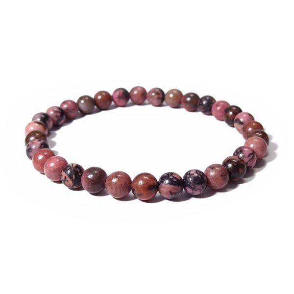 Rhodonit dunkel Kugel Armband 6 mm 19,5 cm