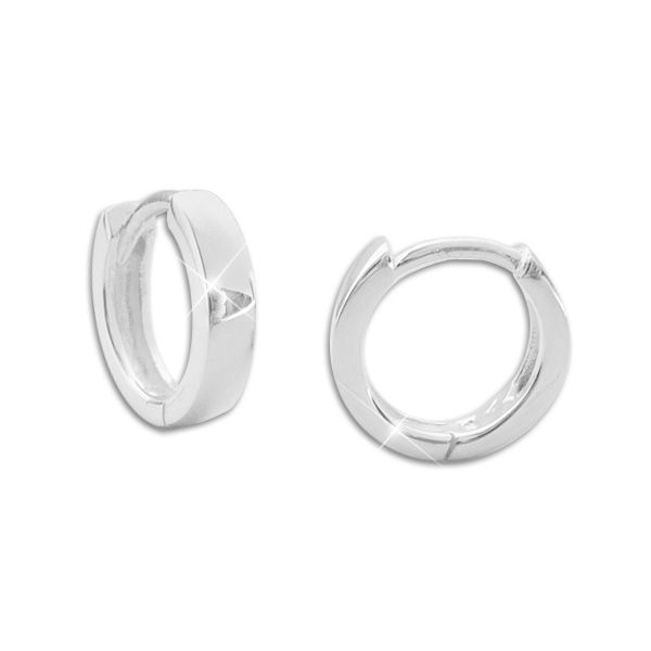 Klapp-Creolen glänzend klein Silber für Mädchen, Jungs, Damen und Herren