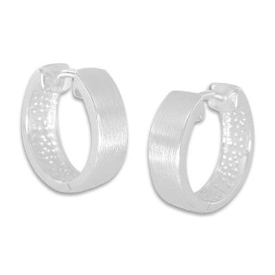 Herren Creolen Ohrringe 15,5 x 4,5 mm mattiert 925 Silber