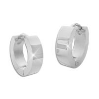 Edelstahl Creolen silber glänzend 13 x 4 mm für Herren und Damen Edelstahl Creolen silber glänzend 13 x 4 mm für Herren und Damen