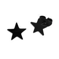 Stern Ohrstecker Edelstahl schwarz Ohrringe mit Sternen Stern Ohrstecker Edelstahl schwarz Ohrringe mit Sternen