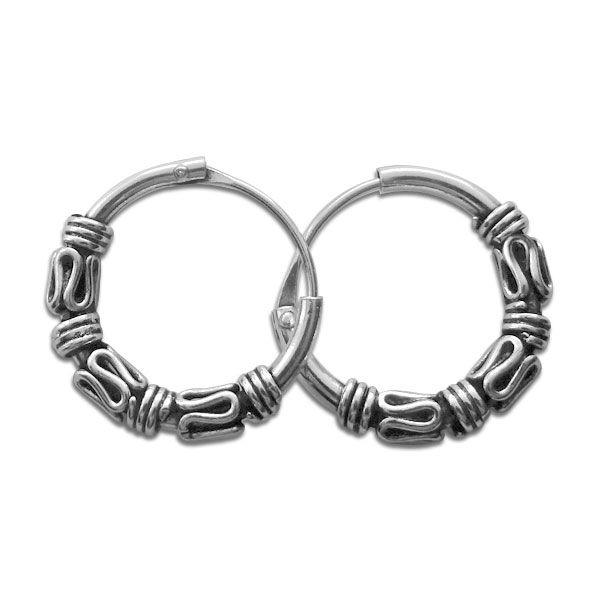 14 mm Gothicschmuck Kreolen 925 Silber