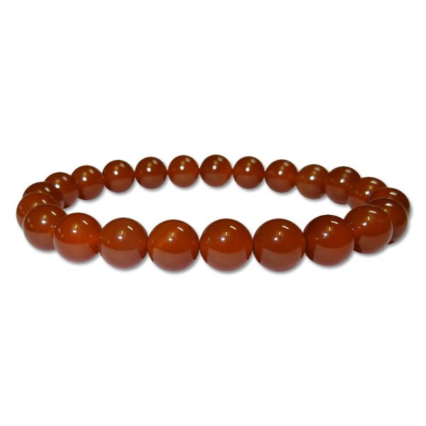 Kugelarmband Karneol rotbraun 8 mm 19 cm Edelsteinarmband mit Kugeln