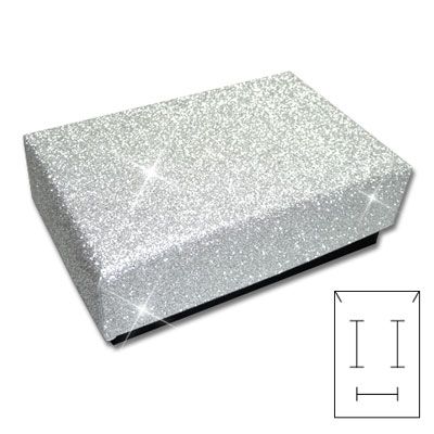 Schmuckbox Glitzer silber 55 x 85 x 25 mm