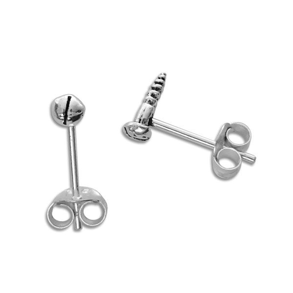 Schrauben Ohrstecker Ohrringe geschwärzt 925 Silber