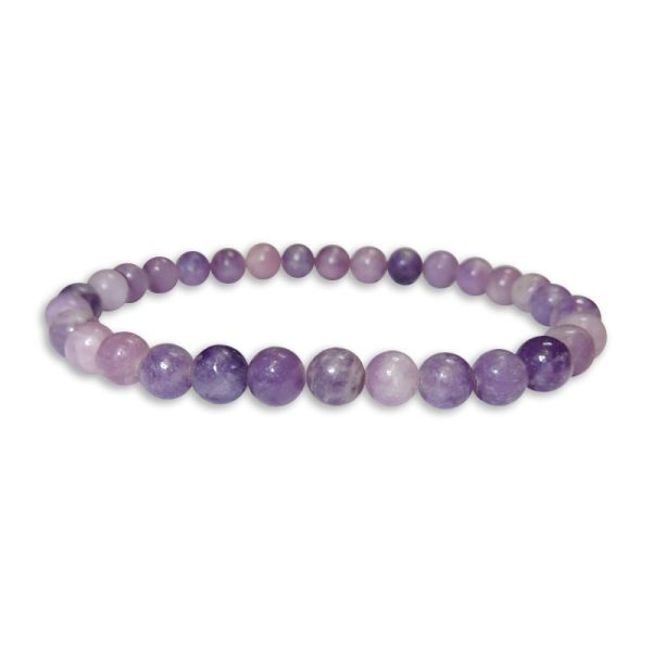 Lepidolith lila Kugel Armband 6 mm 20 cm Edelsteinarmband