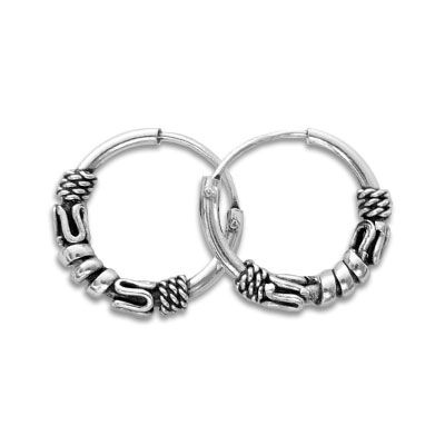 Gothicschmuck Creolen 925 Silber 12 mm Herren Ohrringe