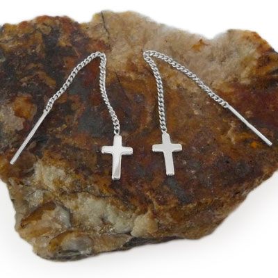 Ohrringe Durchzieher Kreuze 925 Silber