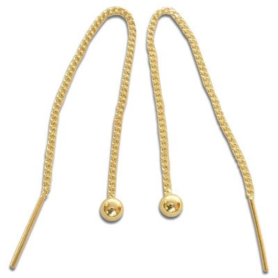 Durchzieh Ohrringe mit Kugeln 333 Gold 75 mm lang