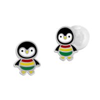 Kinder Ohrringe Pinguin mit Ringelpulli 925 Silber Ohrstecker Pinguine Kinder Ohrringe Pinguin mit Ringelpulli 925 Silber Ohrstecker Pinguine