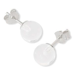 Bergkristall Ohrstecker 8 mm 925 Silber Edelstein Ohrringe für Damen