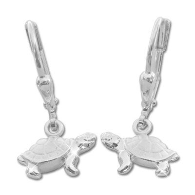Schildkröten Ohrringe 925 Silber Kinderschmuck Brisur