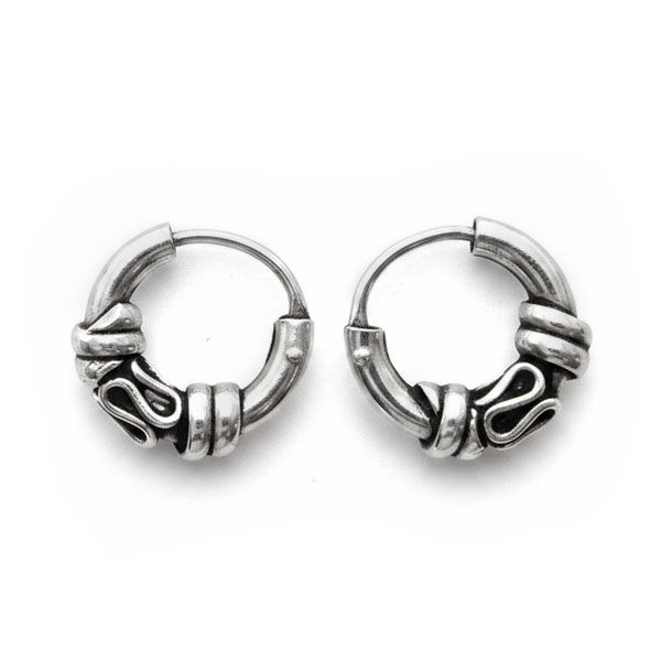 Kleine Gothic Creolen 925 Silber 10,5 x 3 mm Mini Ohrringe Helix