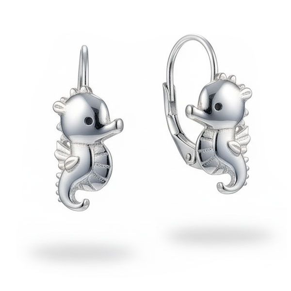 Seepferdchen Ohrringe für Kinder 925 Silber im Kinderschmuck Shop