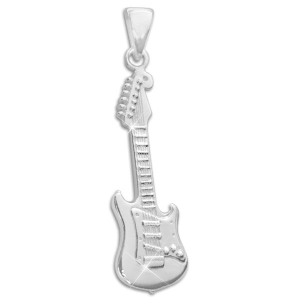 Anhänger E-Gitarre 925 Silber Gitarrenanhänger für Herren und Damen