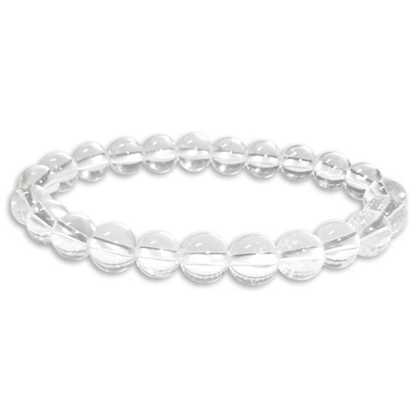 Kugelarmband Bergkristall 8 mm 19 cm Edelstein Kugel Armband