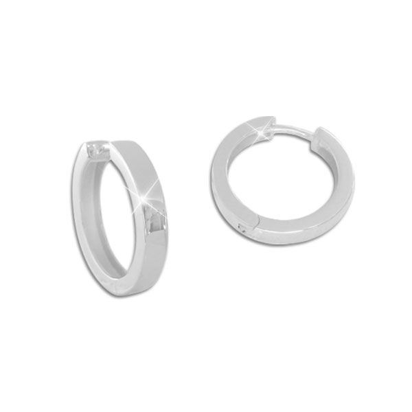 Kleine Klapp-Creolen 11,5 x 2,5 mm glänzend 925 Silber