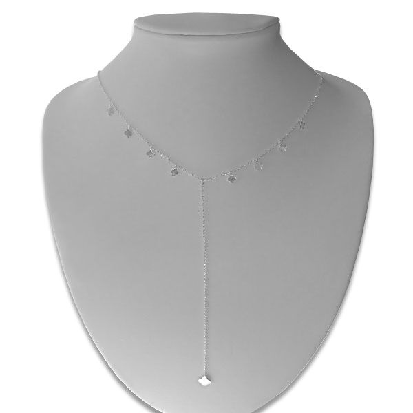 Y-Kette Collier Klee Blumen Design 37 - 44 cm 925 Silber