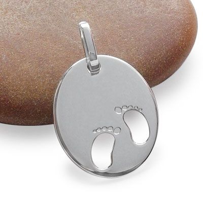 Geburtsanhänger Füße 925 Silber