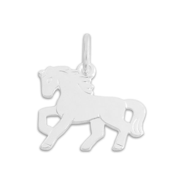 Kinder Anhänger glänzendes Pferd 925 Silber Kinderschmuck