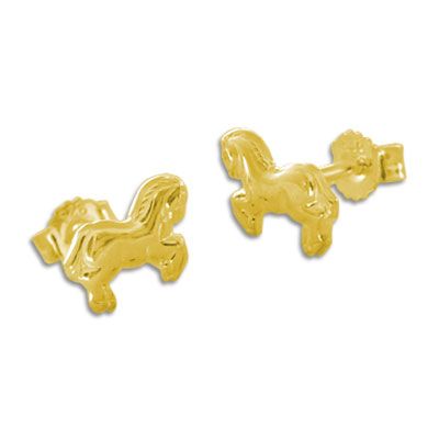 Pferdchen Ohrringe 333 Gold Kinderschmuck Ohrstecker Pferd