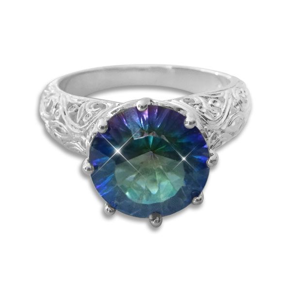 Mystic Quarz Ringblau grün gelb Gr. 55 925 Silber