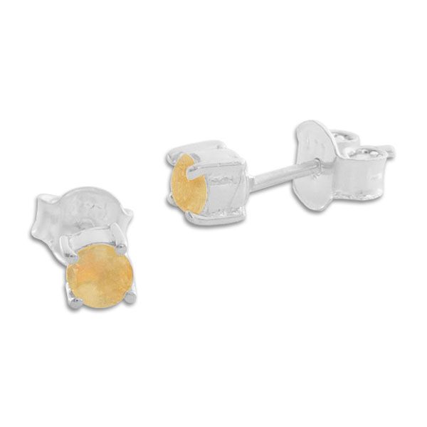 Citrin Ohrstecker Ohrringe facettiert 4,5 mm 925 Silber