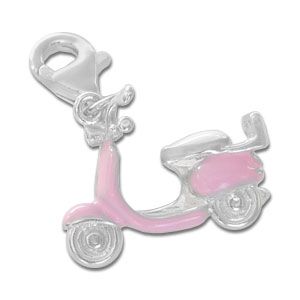 Charm Anhänger Roller rosa 925 Silber
