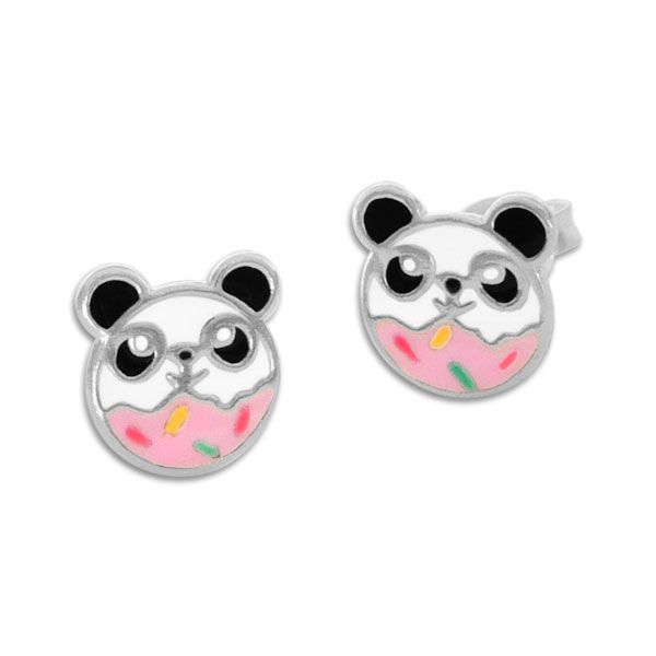 Kinder Ohrringe Streusel Panda Ohrstecker 925 Silber