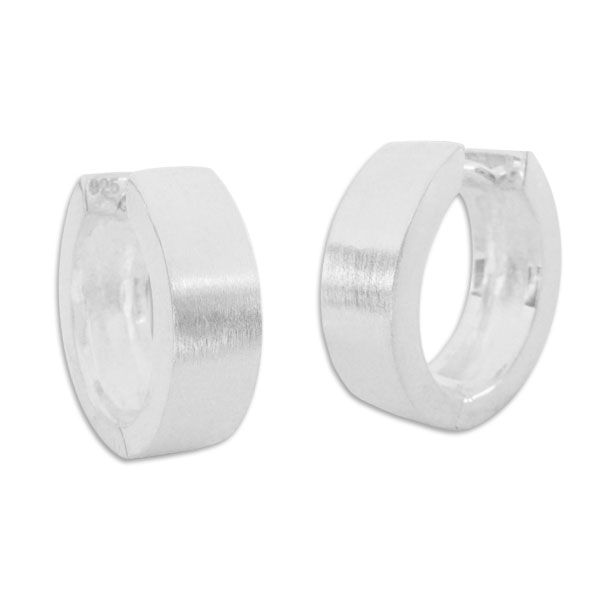 Große Creolen mattiert 17 x 5 mm 925 Silber Klapp-Creolen für Herren