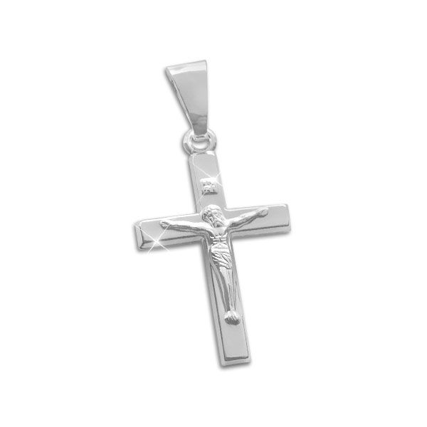 Jesus Kreuz Anhänger 925 Silber Kreuzanhänger Taufkreuz