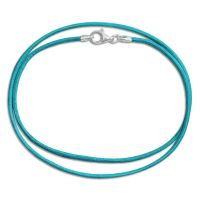 Lederband türkis 38 cm mit 925 Silber Verschluss Band aus Leder Lederband türkis 38 cm mit 925 Silber Verschluss Band aus Leder