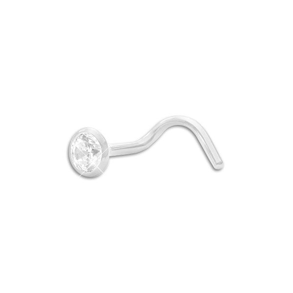 Nasenstecker Spirale Zirkonia weiß 3,5 mm 925 Silber