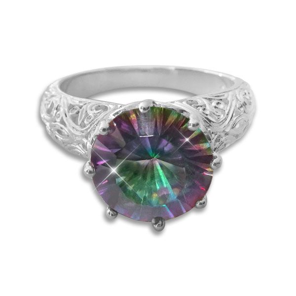 Mystic Quarz Ring lila pink grün Gr. 57 925 Silber