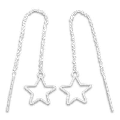 Ohrringe zum Durchziehen mit Sternen 925 Silber