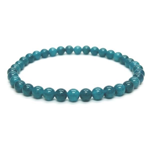 Apatit Kugel Armband 5,5 mm 19,5 cm Kugelarmband Edelsteine blau