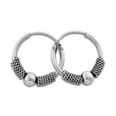 Silberschmuck Creolen mit Kugel 925 Silber