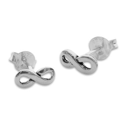 Unendlichkeit Ohrstecker geschwärzt 925 Silber
