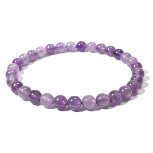 Amethyst Kugel Armband hell lila 6 mm 20 cm