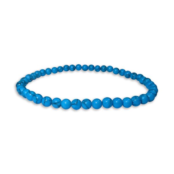 Kleines Kugel-Armband Türkis blau 4 mm 20 cm rekonstruiertes Armband