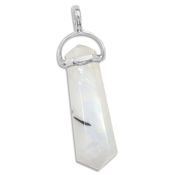 Mondstein Stift Anhänger mit 925 Silber Fassung