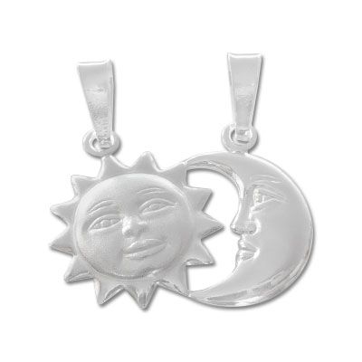Anhänger Sonne und Mond 925 Silber