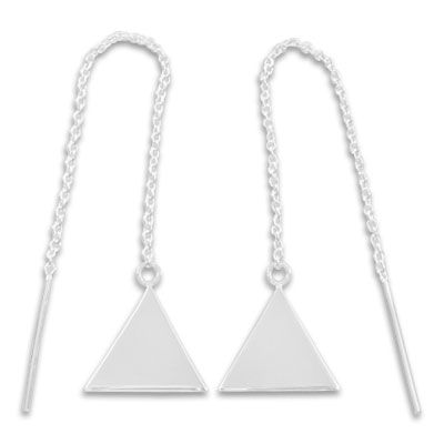 Durchzieher Ohrringe mit Dreiecken 925 Silber