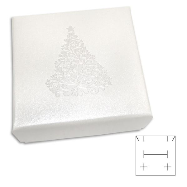 Schmucketui Weihnachten weiß 50 x 50 x 25 mm