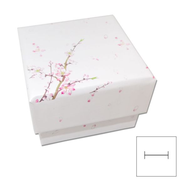 Kirschblüten Schmuck Etui für Ringe und Ohrstecker 50 x 50 x 35 mm