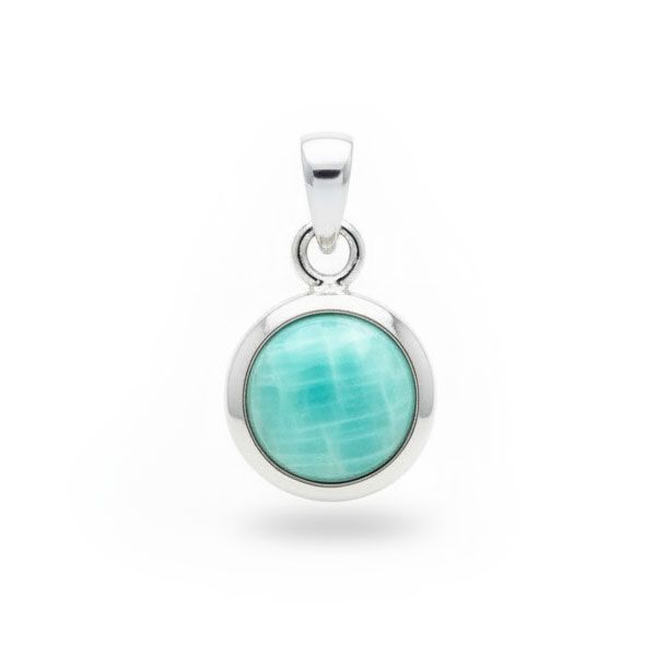 Runder Amazonit Anhänger 10,5 mm 925 Silber